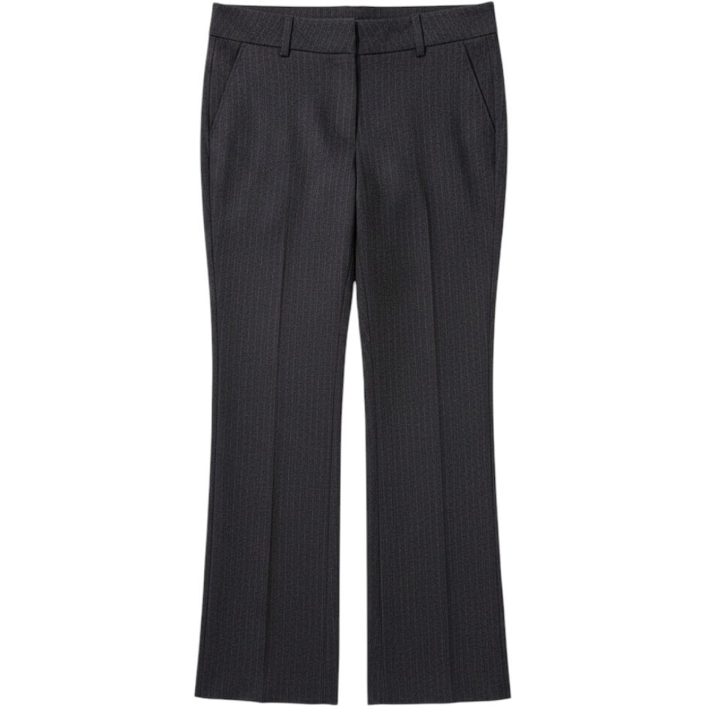 Rosette By Be Cool Pinstripe Dress Pants Flare Leg Charcoal Grey Office Medium